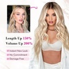 image:imageREECHO Clip in Hair Extensions 4PCS Blonde Hair Extensions 24 Thick Long Beach Waves Invisible Lace Weft Natural Soft Hairpieces for Women  Natural BlondeBlack Brown