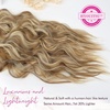 image:imageREECHO Clip in Hair Extensions 4PCS Blonde Hair Extensions 24 Thick Long Beach Waves Invisible Lace Weft Natural Soft Hairpieces for Women  Natural BlondeDark Ash Brown with Highlights