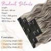 image:imageREECHO Clip in Hair Extensions 4PCS Blonde Hair Extensions 24 Thick Long Beach Waves Invisible Lace Weft Natural Soft Hairpieces for Women  Natural BlondeAsh Brown with Highlights