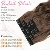 image:imageREECHO Clip in Hair Extensions 4PCS Blonde Hair Extensions 24 Thick Long Beach Waves Invisible Lace Weft Natural Soft Hairpieces for Women  Natural BlondeMedium Brown