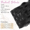 image:imageREECHO Clip in Hair Extensions 4PCS Blonde Hair Extensions 24 Thick Long Beach Waves Invisible Lace Weft Natural Soft Hairpieces for Women  Natural BlondeBlack