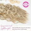 image:imageREECHO Clip in Hair Extensions 4PCS Blonde Hair Extensions 24 Thick Long Beach Waves Invisible Lace Weft Natural Soft Hairpieces for Women  Natural BlondeHoney Blonde with Highlights