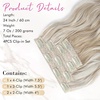 image:imageREECHO Clip in Hair Extensions 4PCS Blonde Hair Extensions 24 Thick Long Beach Waves Invisible Lace Weft Natural Soft Hairpieces for Women  Natural BlondeAsh Blonde with Highlights