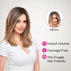 image:imageREECHO Invisible Wire Hair Extensions with Thinner Softer Lace Weft 12 Short Straight Clips in Secret Hairpiece for Women 12 Inch Pack of 1  Golden Blonde with HighlightsBlonde