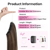 image:imageREECHO Invisible Wire Hair Extensions with Thinner Softer Lace Weft 12 Short Straight Clips in Secret Hairpiece for Women 12 Inch Pack of 1  Golden Blonde with HighlightsDeep Brown with Highlights