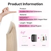 image:imageREECHO Invisible Wire Hair Extensions with Thinner Softer Lace Weft 12 Short Straight Clips in Secret Hairpiece for Women 12 Inch Pack of 1  Golden Blonde with HighlightsBlonde