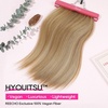 image:imageREECHO Invisible Wire Hair Extensions with Thinner Softer Lace Weft 12 Short Straight Clips in Secret Hairpiece for Women 12 Inch Pack of 1  Golden Blonde with HighlightsChampagne Blonde