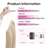 image:imageREECHO Invisible Wire Hair Extensions with Thinner Softer Lace Weft 12 Short Straight Clips in Secret Hairpiece for Women 12 Inch Pack of 1  Golden Blonde with HighlightsHoney Blonde with Highlights