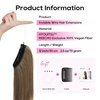 image:imageREECHO Invisible Wire Hair Extensions with Thinner Softer Lace Weft 12 Short Straight Clips in Secret Hairpiece for Women 12 Inch Pack of 1  Golden Blonde with HighlightsAsh Brown