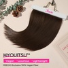 image:imageREECHO Invisible Wire Hair Extensions with Thinner Softer Lace Weft 12 Short Straight Clips in Secret Hairpiece for Women 12 Inch Pack of 1  Golden Blonde with HighlightsChocolate Brown