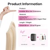 image:imageREECHO Invisible Wire Hair Extensions with Thinner Softer Lace Weft 12 Short Straight Clips in Secret Hairpiece for Women 12 Inch Pack of 1  Golden Blonde with HighlightsAsh Blonde with Highlights