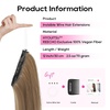 image:imageREECHO Invisible Wire Hair Extensions with Thinner Softer Lace Weft 12 Short Straight Clips in Secret Hairpiece for Women 12 Inch Pack of 1  Golden Blonde with HighlightsDark Ash Brown with Highlights