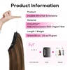 image:imageREECHO Invisible Wire Hair Extensions with Thinner Softer Lace Weft 12 Short Straight Clips in Secret Hairpiece for Women 12 Inch Pack of 1  Golden Blonde with HighlightsChestnut Brown with Highlights
