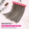 image:imageREECHO Invisible Wire Hair Extensions with Thinner Softer Lace Weft 12 Short Straight Clips in Secret Hairpiece for Women 12 Inch Pack of 1  Golden Blonde with HighlightsAsh Brown with Platinum Blonde Highlights