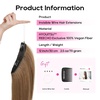 image:imageREECHO Invisible Wire Hair Extensions with Thinner Softer Lace Weft 12 Short Straight Clips in Secret Hairpiece for Women 12 Inch Pack of 1  Golden Blonde with HighlightsCaramel Brown