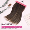 image:imageREECHO Invisible Wire Hair Extensions with Thinner Softer Lace Weft 12 Short Straight Clips in Secret Hairpiece for Women 12 Inch Pack of 1  Golden Blonde with HighlightsDeep Brown with Highlights