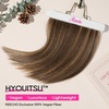 image:imageREECHO Invisible Wire Hair Extensions with Thinner Softer Lace Weft 12 Short Straight Clips in Secret Hairpiece for Women 12 Inch Pack of 1  Golden Blonde with HighlightsChestnut Brown with Highlights