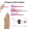 image:imageREECHO Invisible Wire Hair Extensions with Thinner Softer Lace Weft 12 Short Straight Clips in Secret Hairpiece for Women 12 Inch Pack of 1  Golden Blonde with HighlightsGolden Blonde