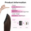 image:imageREECHO Invisible Wire Hair Extensions with Thinner Softer Lace Weft 12 Short Straight Clips in Secret Hairpiece for Women 12 Inch Pack of 1  Golden Blonde with HighlightsChocolate Brown