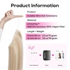 image:imageREECHO Invisible Wire Hair Extensions with Thinner Softer Lace Weft 12 Short Straight Clips in Secret Hairpiece for Women 12 Inch Pack of 1  Golden Blonde with HighlightsAsh Blonde
