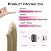 image:imageREECHO Invisible Wire Hair Extensions with Thinner Softer Lace Weft 12 Short Straight Clips in Secret Hairpiece for Women 12 Inch Pack of 1  Golden Blonde with HighlightsLight Ash Brown with Highlight