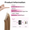 image:imageREECHO Invisible Wire Hair Extensions with Thinner Softer Lace Weft 12 Short Straight Clips in Secret Hairpiece for Women 12 Inch Pack of 1  Golden Blonde with HighlightsMedium Brown with Blonde Highlights