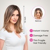 image:imageREECHO Invisible Wire Hair Extensions with Thinner Softer Lace Weft 12 Short Straight Clips in Secret Hairpiece for Women 12 Inch Pack of 1  Golden Blonde with HighlightsChocolate Brown