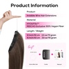 image:imageREECHO Invisible Wire Hair Extensions with Thinner Softer Lace Weft 12 Short Straight Clips in Secret Hairpiece for Women 12 Inch Pack of 1  Golden Blonde with HighlightsChocolate Brown