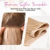 image:imageREECHO Invisible Wire Hair Extensions with Thinner Softer Lace Weft Chocolate Brown with Blonde Highlights 12 Inch Pack of 1Black Brown