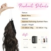 image:imageREECHO Invisible Wire Hair Extensions with Thinner Softer Lace Weft Chocolate Brown with Blonde Highlights 12 Inch Pack of 1Chocolate Brown