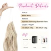 image:imageREECHO Invisible Wire Hair Extensions with Thinner Softer Lace Weft Chocolate Brown with Blonde Highlights 12 Inch Pack of 1Dark Ash Blonde