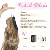 image:imageREECHO Invisible Wire Hair Extensions with Thinner Softer Lace Weft Chocolate Brown with Blonde Highlights 12 Inch Pack of 1Dark Ash Brown with Highlights