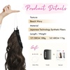 image:imageREECHO Invisible Wire Hair Extensions with Thinner Softer Lace Weft Chocolate Brown with Blonde Highlights 12 Inch Pack of 1Dark Brown