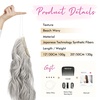 image:imageREECHO Invisible Wire Hair Extensions with Thinner Softer Lace Weft Chocolate Brown with Blonde Highlights 12 Inch Pack of 1Grey