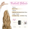 image:imageREECHO Invisible Wire Hair Extensions with Thinner Softer Lace Weft Chocolate Brown with Blonde Highlights 12 Inch Pack of 1Medium Blonde with Blonde Highlights