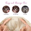 image:imageREECHO Invisible Wire Hair Extensions with Thinner Softer Lace Weft Chocolate Brown with Blonde Highlights 12 Inch Pack of 1Natural Blonde
