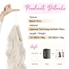 image:imageREECHO Invisible Wire Hair Extensions with Thinner Softer Lace Weft Chocolate Brown with Blonde Highlights 12 Inch Pack of 1Platinum Blonde