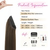 image:imageREECHO Invisible Wire Hair Extensions with Transparent Headband Adjustable Size Removable Secure Clips in Straight Secret Hairpiece for Women  Natural BlackChestnut Brown