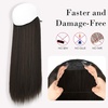 image:imageREECHO Invisible Wire Hair Extensions with Transparent Headband Adjustable Size Removable Secure Clips in Straight Secret Hairpiece for Women  Natural BlackCool Dark Brown