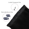 image:imageREECHO Invisible Wire Hair Extensions with Transparent Headband Adjustable Size Removable Secure Clips in Straight Secret Hairpiece for Women  Natural BlackMedium Blonde with Pale Highlights