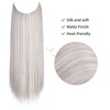 image:imageREECHO Invisible Wire Hair Extensions with Transparent Headband Adjustable Size Removable Secure Clips in Straight Secret Hairpiece for Women  Natural BlackGreyBrownSilverWhite Mixed