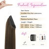 image:imageREECHO Invisible Wire Hair Extensions with Transparent Headband Adjustable Size Removable Secure Clips in Straight Secret Hairpiece for Women  Natural BlackChestnut Brown