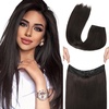 image:imageREECHO Invisible Wire Hair Extensions with Transparent Headband Adjustable Size Removable Secure Clips in Straight Secret Hairpiece for Women  Natural BlackBlack Brown