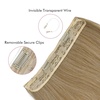 image:imageREECHO Invisible Wire Hair Extensions with Transparent Headband Adjustable Size Removable Secure Clips in Straight Secret Hairpiece for Women  Natural BlackGreyBrownSilverWhite Mixed