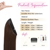 image:imageREECHO Invisible Wire Hair Extensions with Transparent Headband Adjustable Size Removable Secure Clips in Straight Secret Hairpiece for Women  Natural BlackDark Brown with Copper Highlights