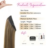 image:imageREECHO Invisible Wire Hair Extensions with Transparent Headband Adjustable Size Removable Secure Clips in Straight Secret Hairpiece for Women  Natural BlackChocolate Brown with Highlights