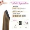 image:imageREECHO Invisible Wire Hair Extensions with Transparent Headband Adjustable Size Removable Secure Clips in Straight Secret Hairpiece for Women  Natural BlackChocolate Brown with Highlights