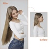 image:imageREECHO Invisible Wire Hair Extensions with Transparent Headband Adjustable Size Removable Secure Clips in Straight Secret Hairpiece for Women  Natural BlackNatural Black