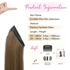 image:imageREECHO Invisible Wire Hair Extensions with Transparent Headband Adjustable Size Removable Secure Clips in Straight Secret Hairpiece for Women  Natural BlackLight Ash Brown with Highlights