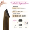 image:imageREECHO Invisible Wire Hair Extensions with Transparent Headband Adjustable Size Removable Secure Clips in Straight Secret Hairpiece for Women  Natural BlackDark Brown with Highlights